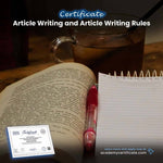 Article Writing and Article Writing Rules Certificate