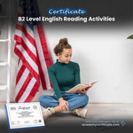 B2 Level English Reading Activities Certificate