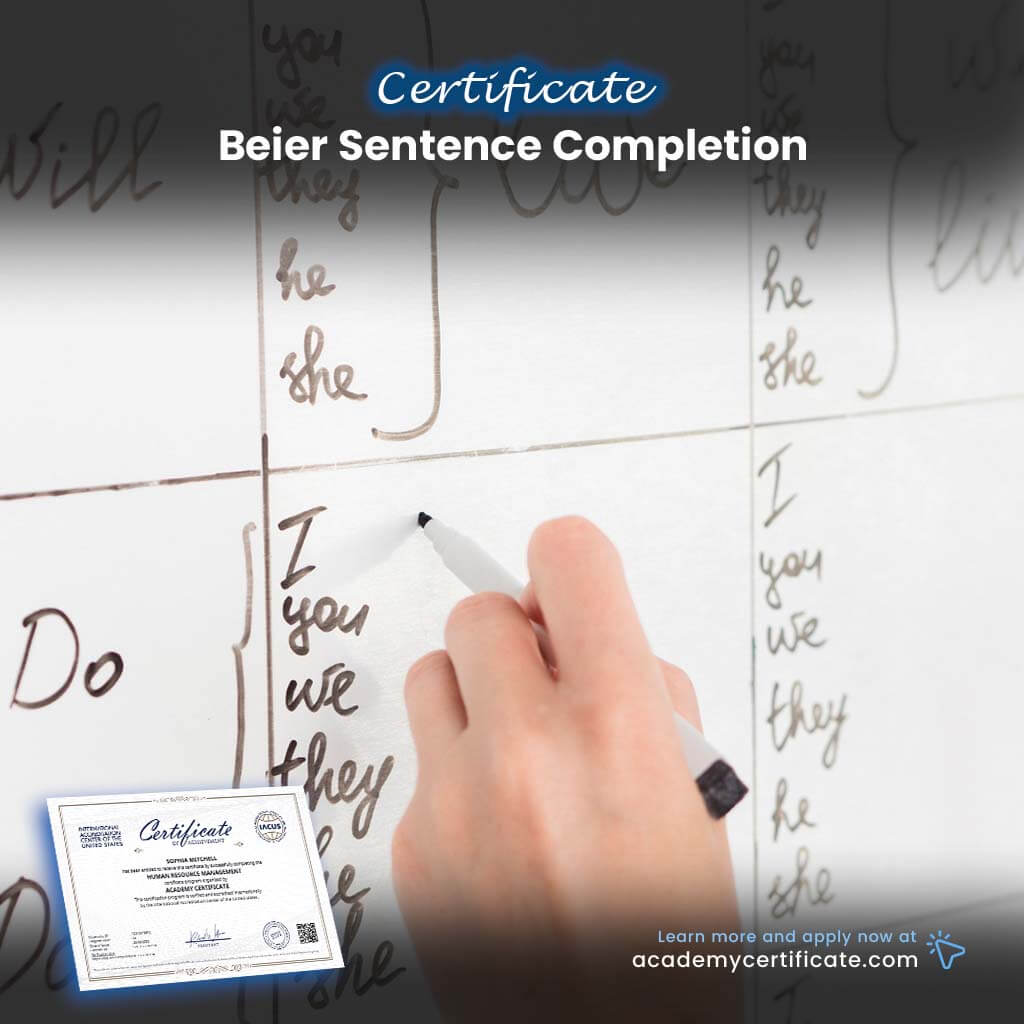 Beier Sentence Completion Certificate