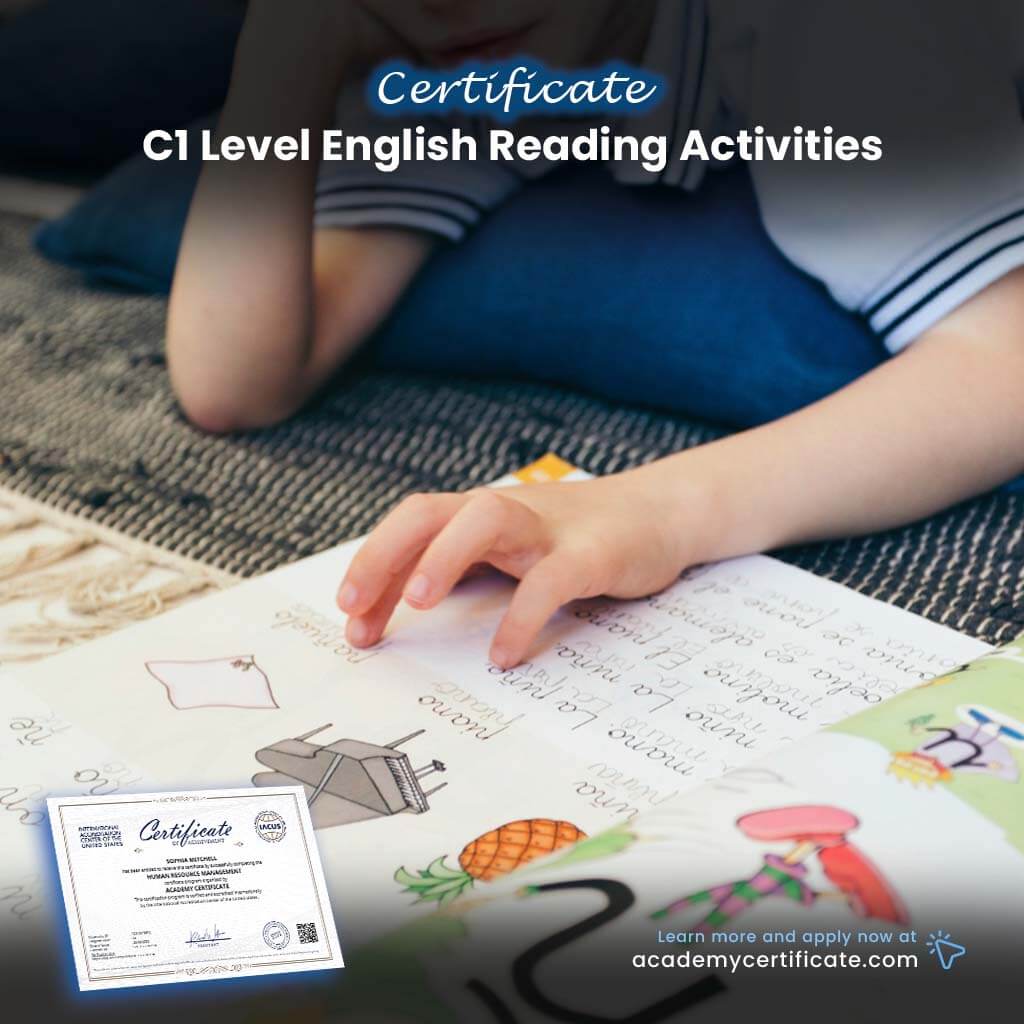 C1 Level English Reading Activities Certificate