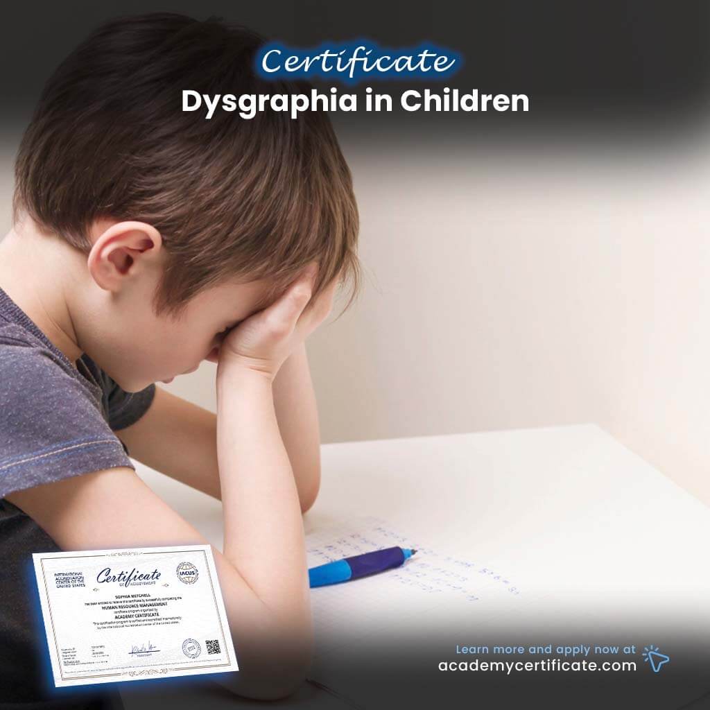 Dysgraphia in Children Certificate