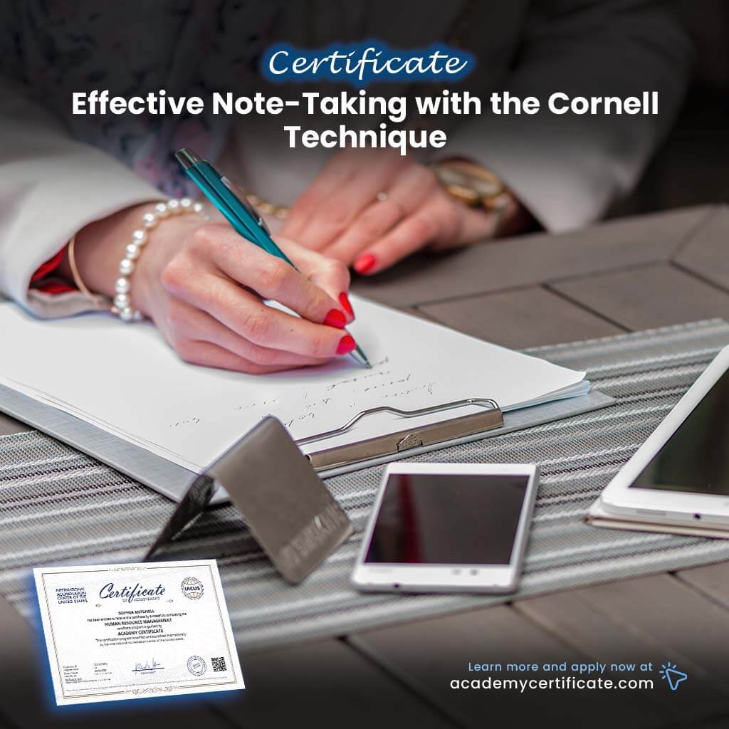 تدوين الملاحظات بفعالية باستخدام شهادة تقنية كورنيل