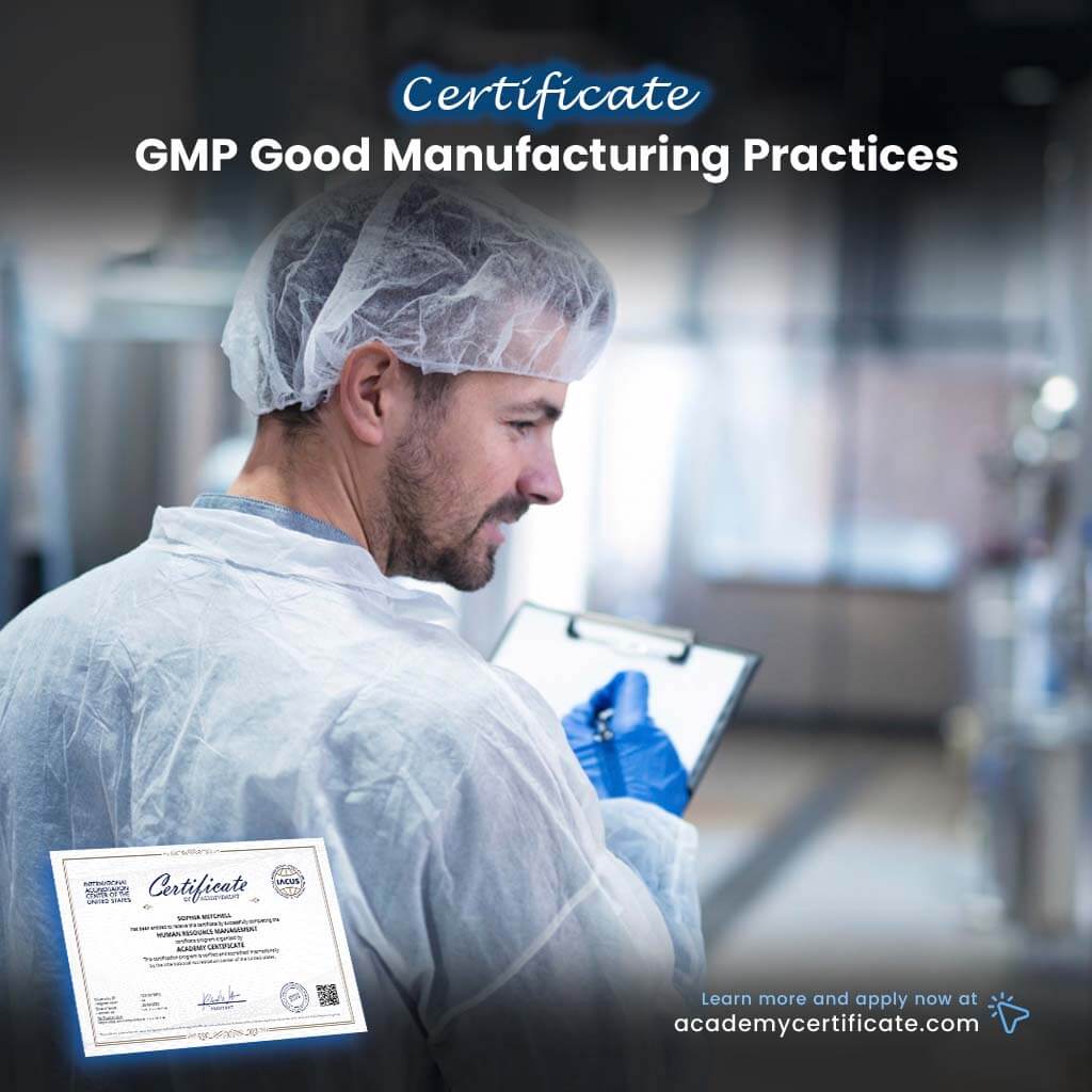 GMP Good Manufacturing Practices Certificate