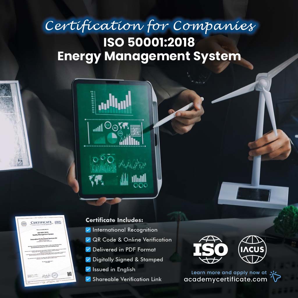 ISO 50001:2018 Energy Management System Certification for Companies and Institutions