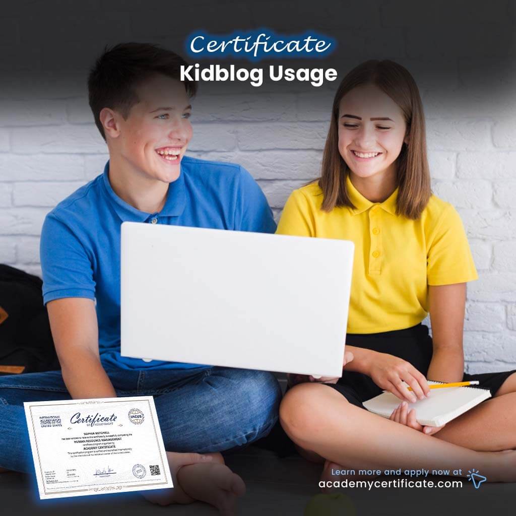 شهادة استخدام مدونة الأطفال