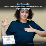 الصفات والضمائر الأكثر استخدامًا في شهادة لغة الإشارة