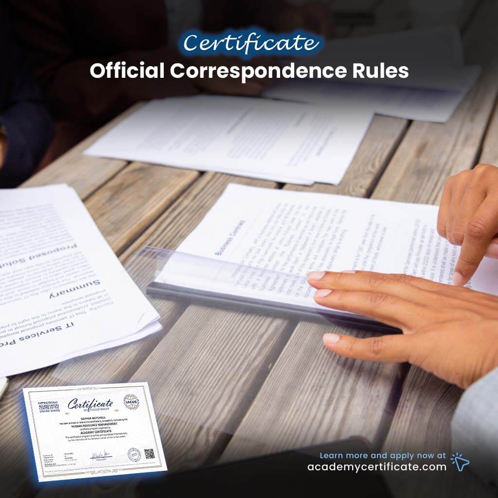 Official Correspondence Rules Certificate
