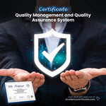 Quality Management and Quality Assurance System Certificate