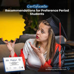 Recommendations for Preference Period Students Certificate