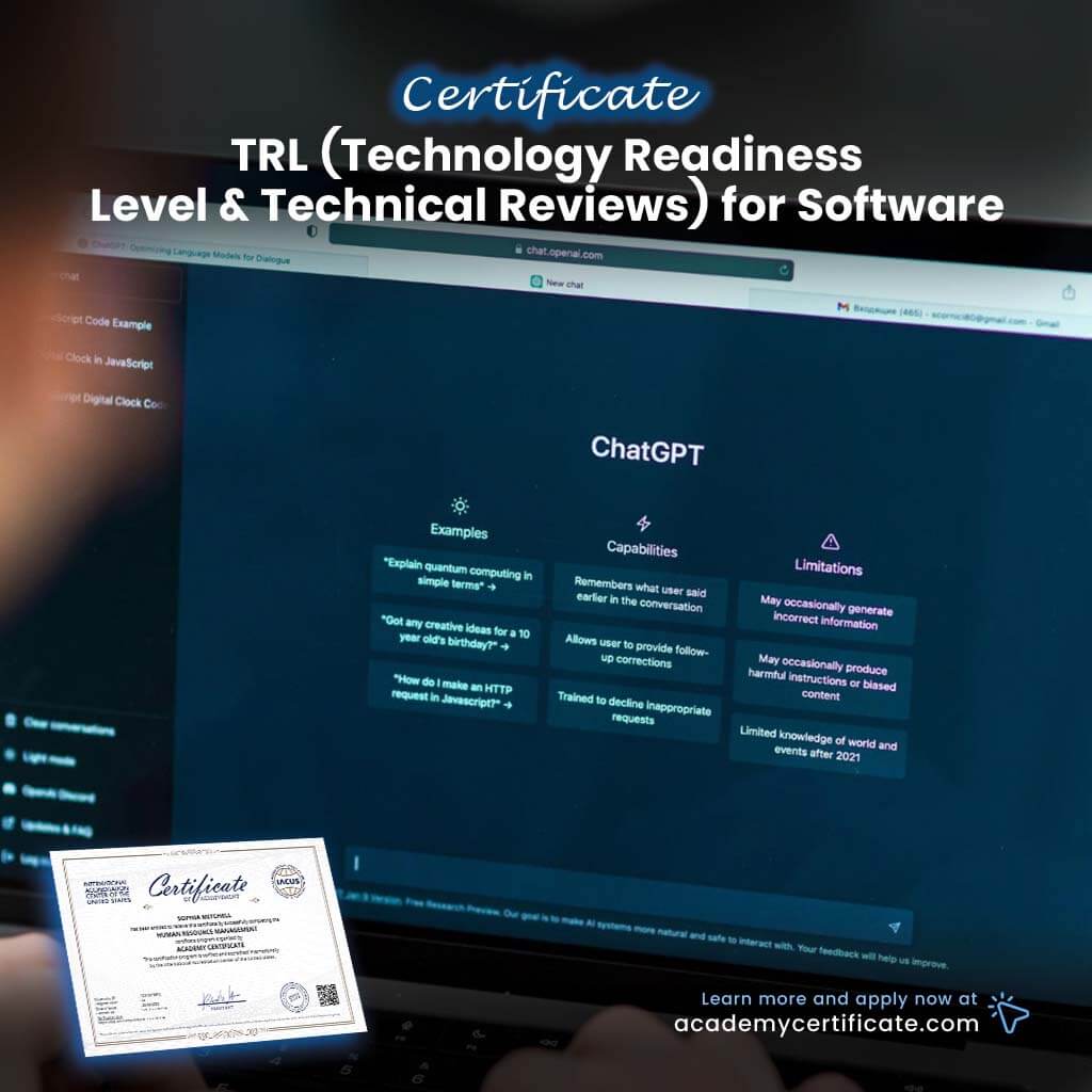 TRL (Technology Readiness Level & Technical Reviews) for Software Certificate