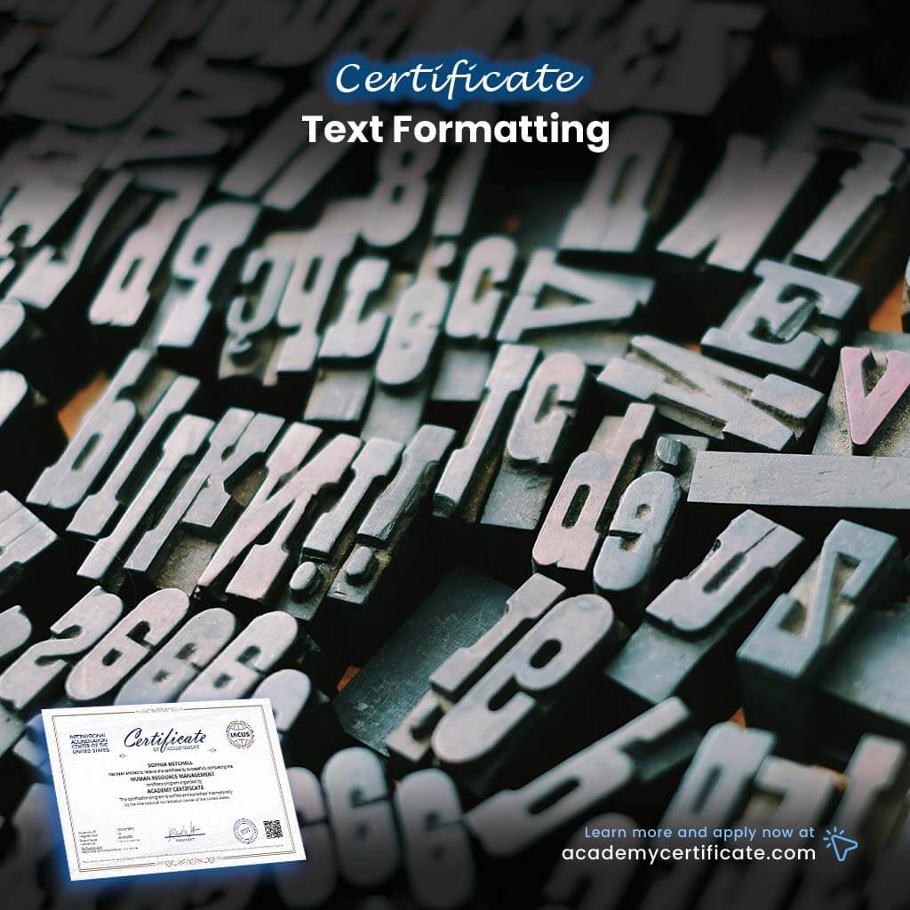 Text Formatting Certificate