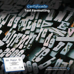 Text Formatting Certificate