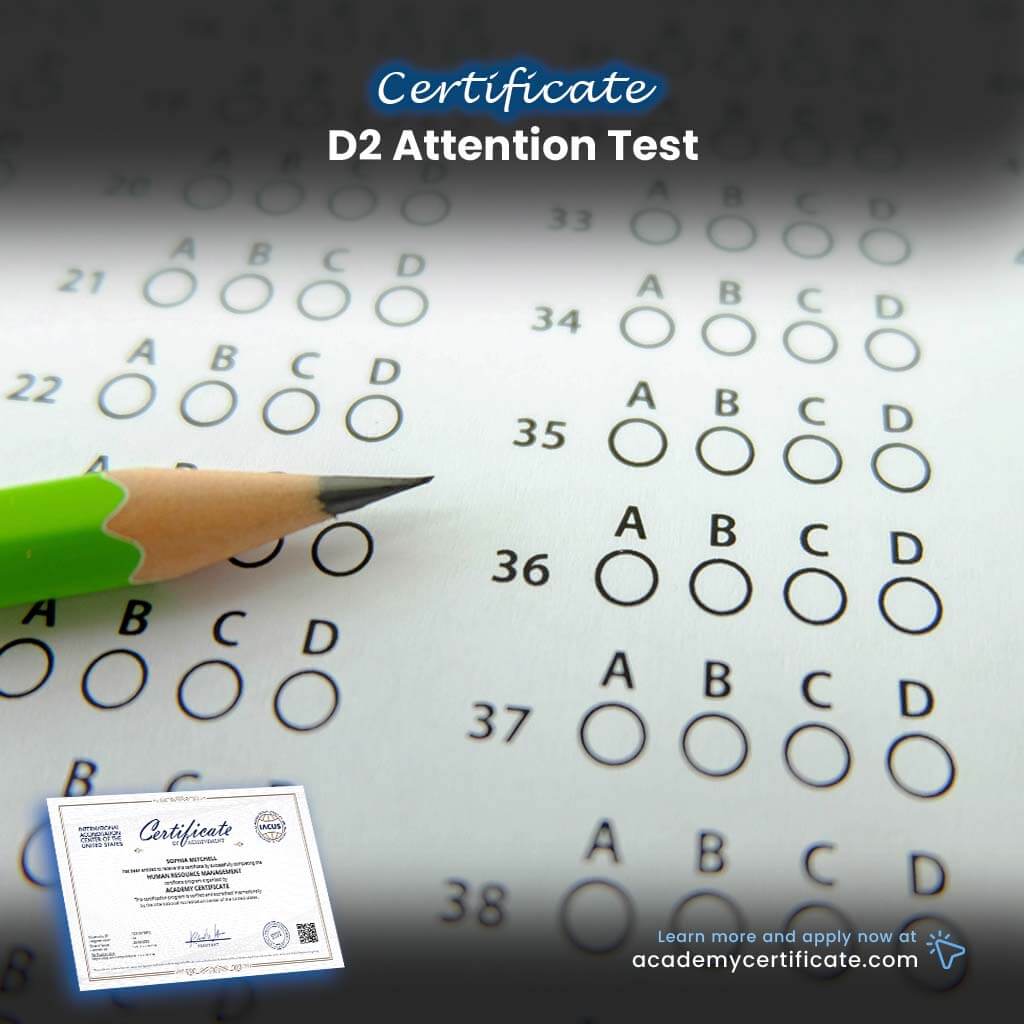 D2 Attention Test Certificate– Academy Certificate