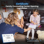 Family Counseling Center Opening Legislation Certificate