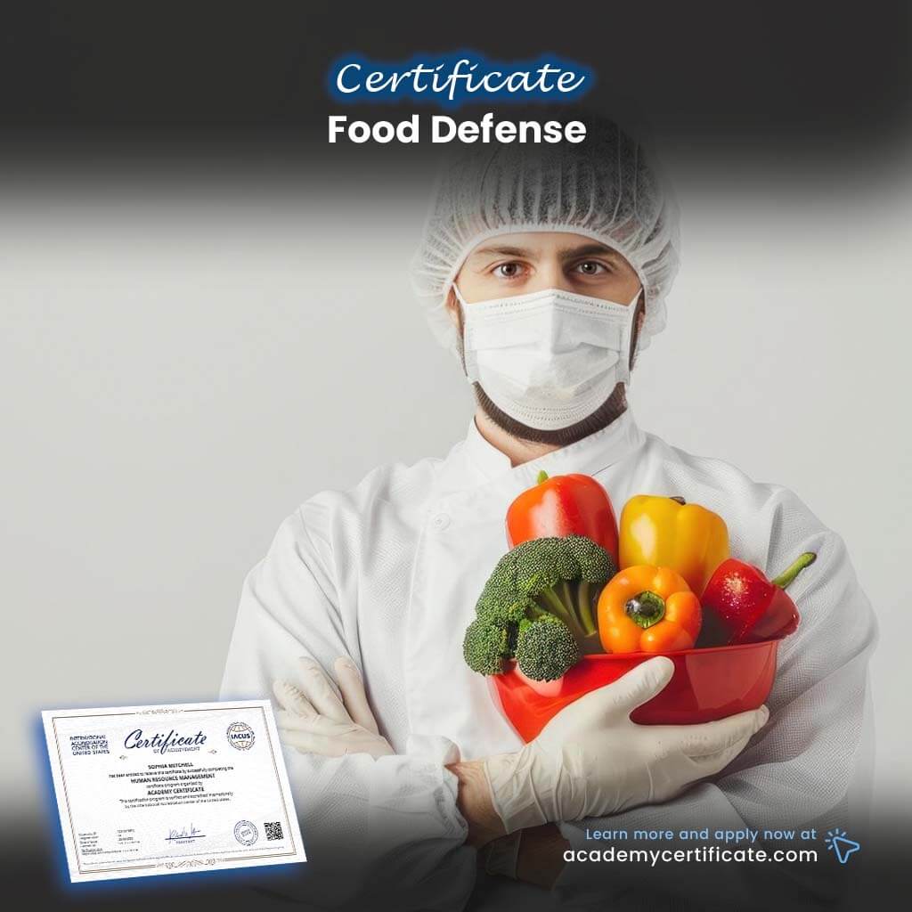 Food Defense Sign Food Defense Certificate– Academy Certificate