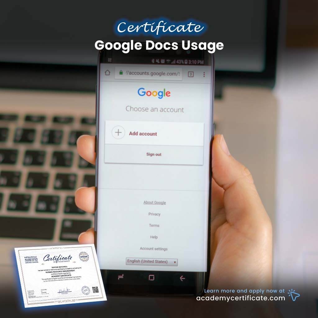 Google Docs Usage Certificate