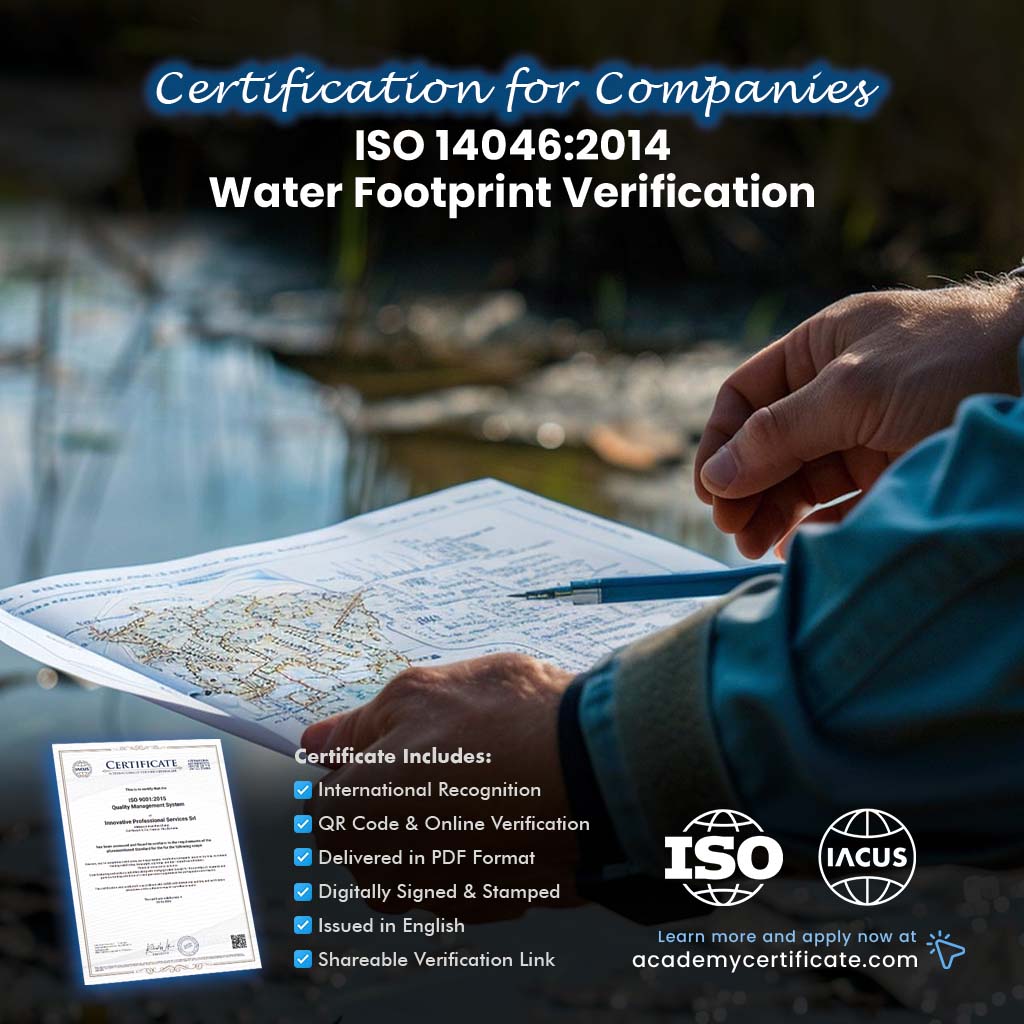 شهادة التحقق من البصمة المائية ISO 14046:2014 للشركات والمؤسسات