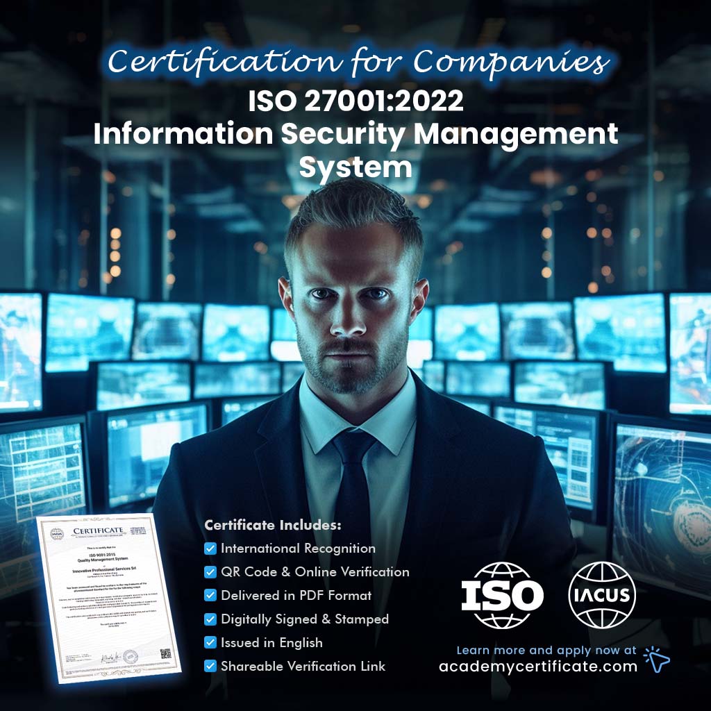 شهادة نظام إدارة أمن المعلومات ISO 27001:2022 للشركات والمؤسسات