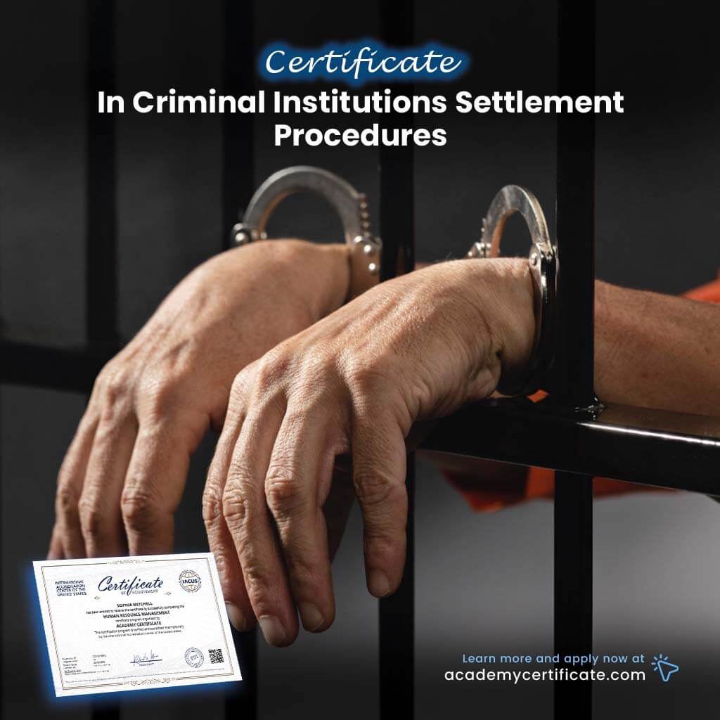 Certificado de procedimientos de asentamiento en instituciones penales