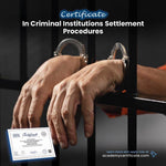 Certificado de procedimientos de asentamiento en instituciones penales