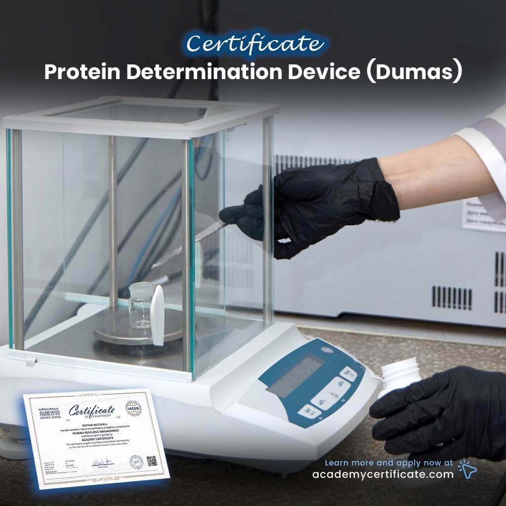 Certificado del dispositivo de determinación de proteínas (Dumas)