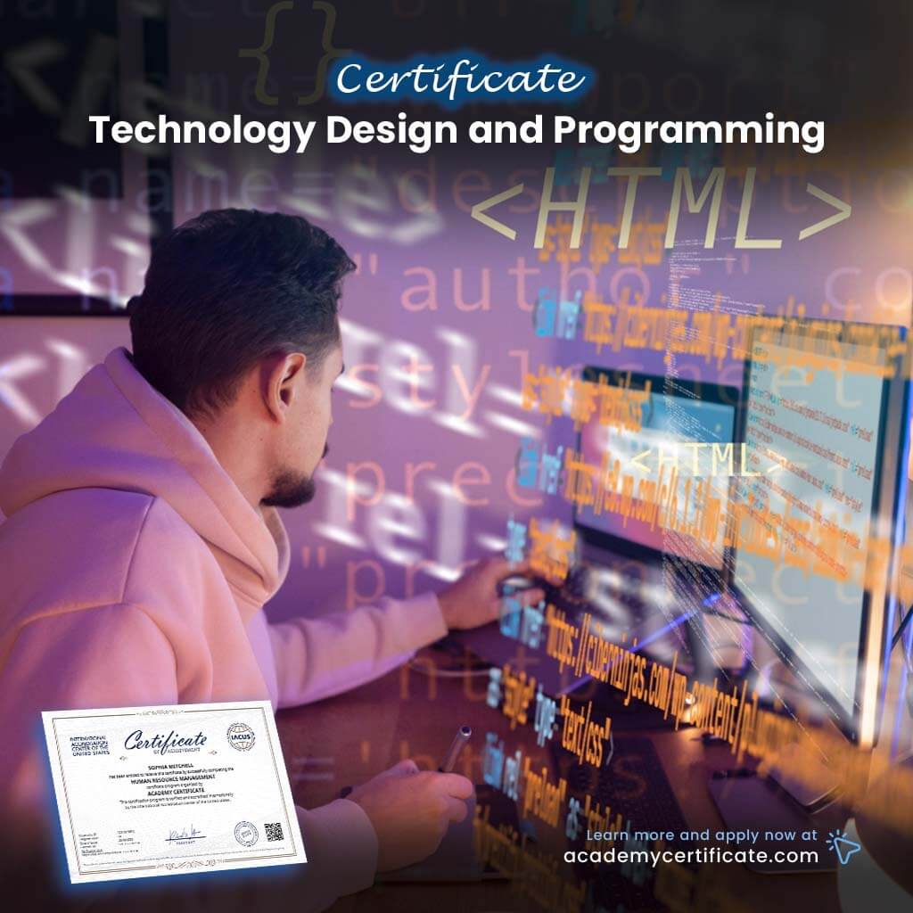 Certificate Computer Data Design Technology Design and Programming Certificate– Academy Certificate